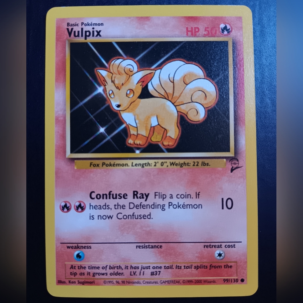 Vulpix Pokemon Card - Base Set 2 - NO. 99/130 Common Non-Holo